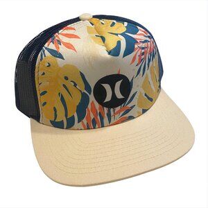 Hurley Floral Hawaiian Flower Pattern Balboa Meshback Snapback Trucker Hat - NWT